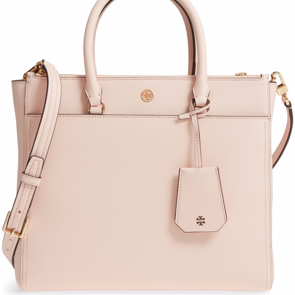New Authentic TORY BURCH Robinson Double-Zip Leather Tote